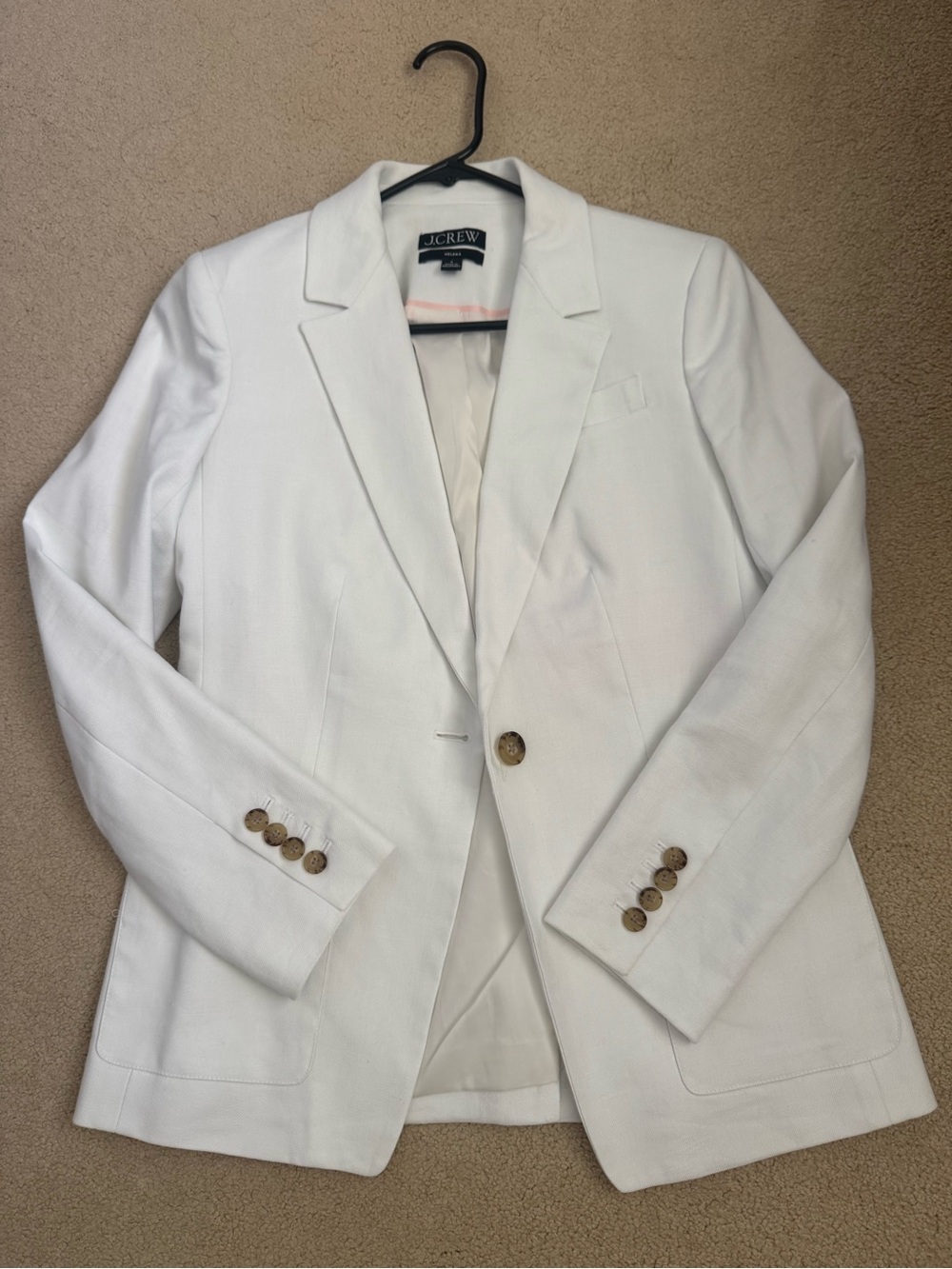 J.Crew Helena Women's White Single-Button Blazer Size 0